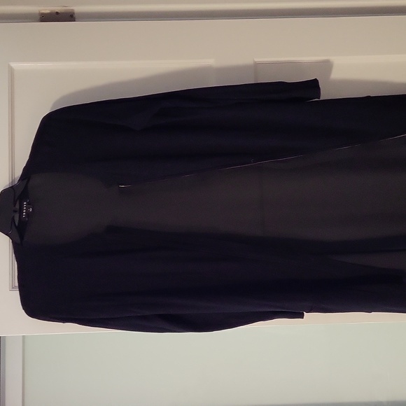 Trouve black cardigan w/ sheer mesh back, front zip - Picture 1 of 5